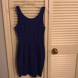 Royal blue a-line fitted dress